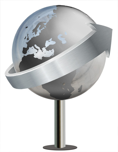 Globus aus Metall